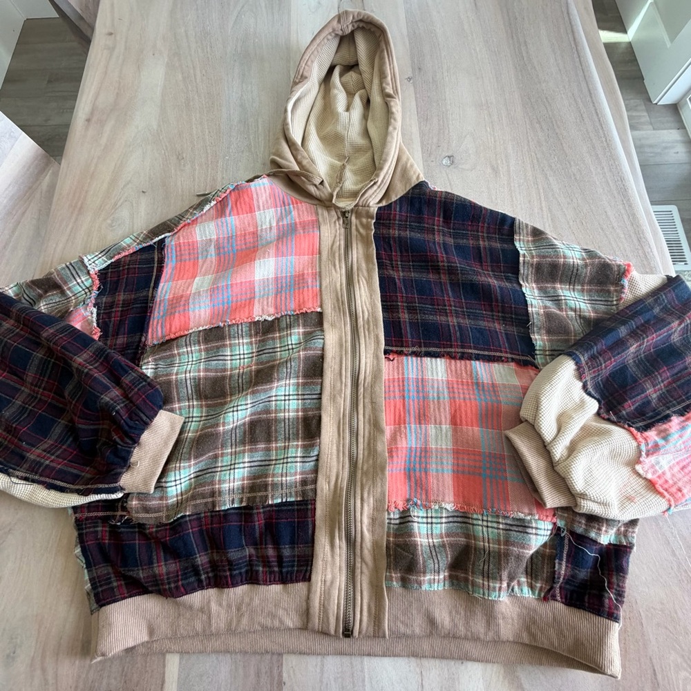 Oli & Hali Patchwork Flannel Oversized Heavy Jacket Women’s Size Large Boho